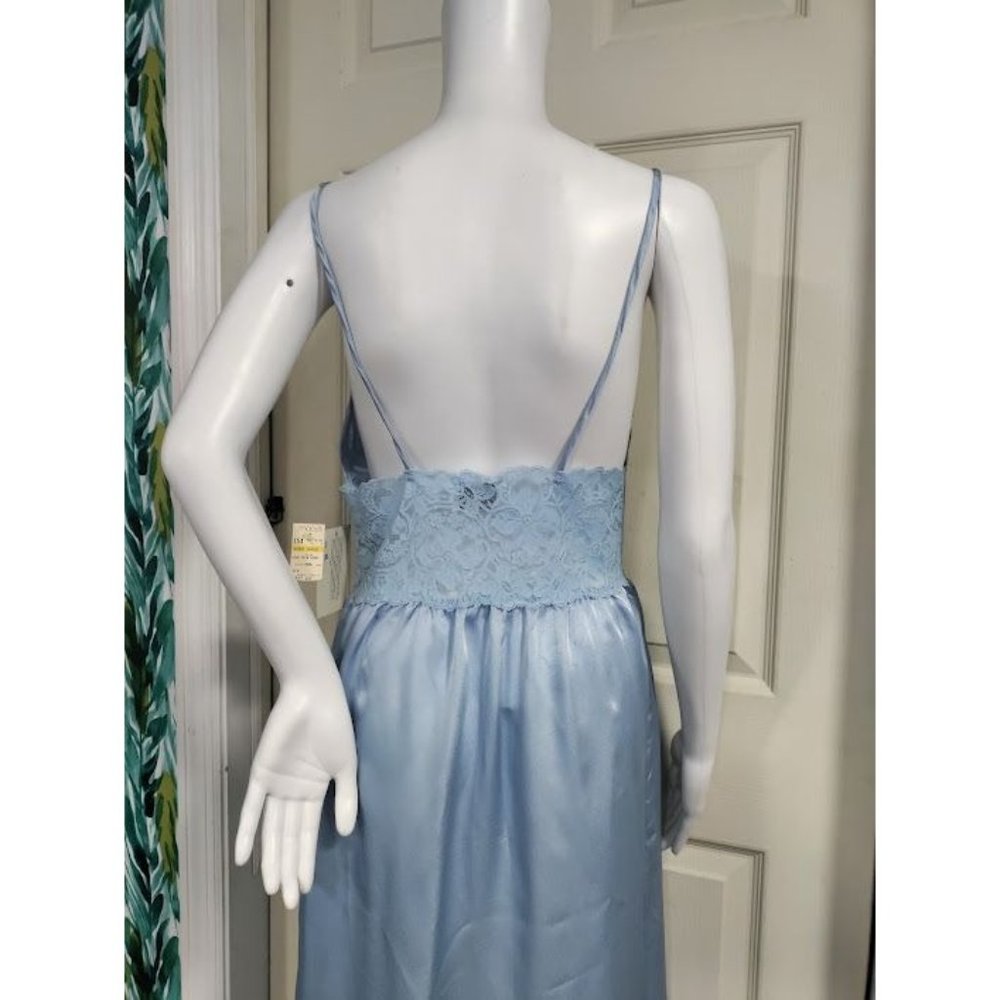 NWT Vintage Jennifer Moore Lace Trim Long Gown Satin M - Picture 8 of 8